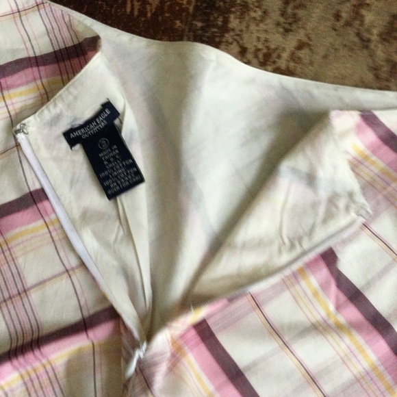 Vintage American Eagle Plaid A-Line Skirt Cotton Pink - Sz 2 - Picture 11 of 12